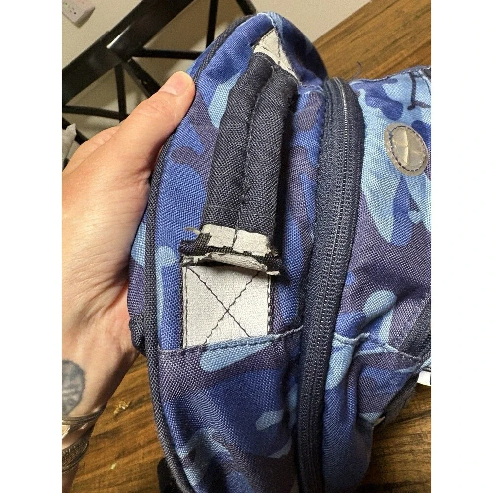 Pottery Barn Kids Mackenzie Backpack Blue Grey Camo Adjustable School Bag